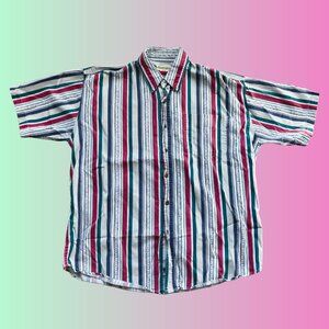 Men's Large Striped Button Down
